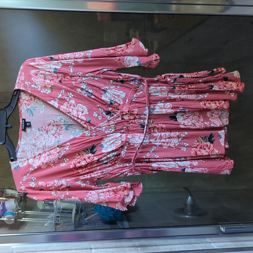 Torrid Pink Stretch Challis Surplice Blouse - Picture 2 of 8